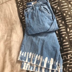 Wide leg bleach tipped pilcro jeans size 30